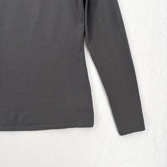 THEORY Slim Turtleneck Top Womens Medium Charcoal Gray Pima Cotton Knit Jersey - Picture 7 of 16